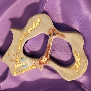 HANDCRAFTED Grey Brooch